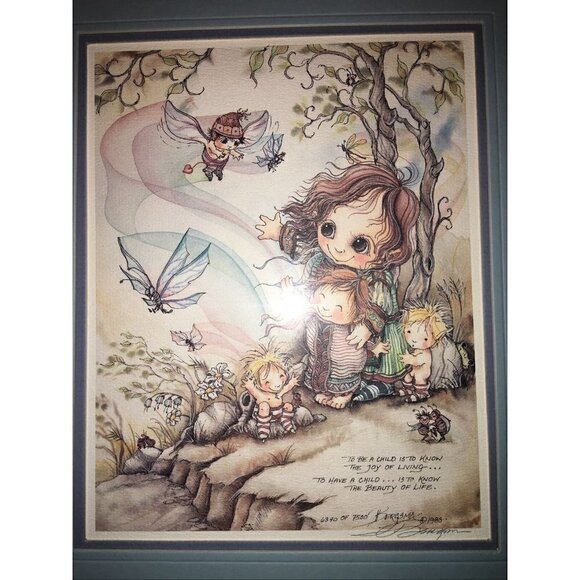 Jody Bergsma 1983 To Be A Child Print Watercolor Nursery Signed Framed 17x13” - Picture 2 of 6